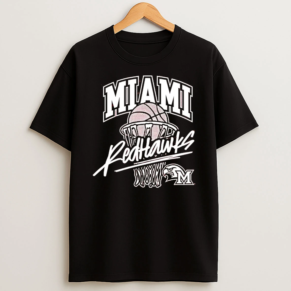 Retro Miami Redhawks Basketball Design T Shirt