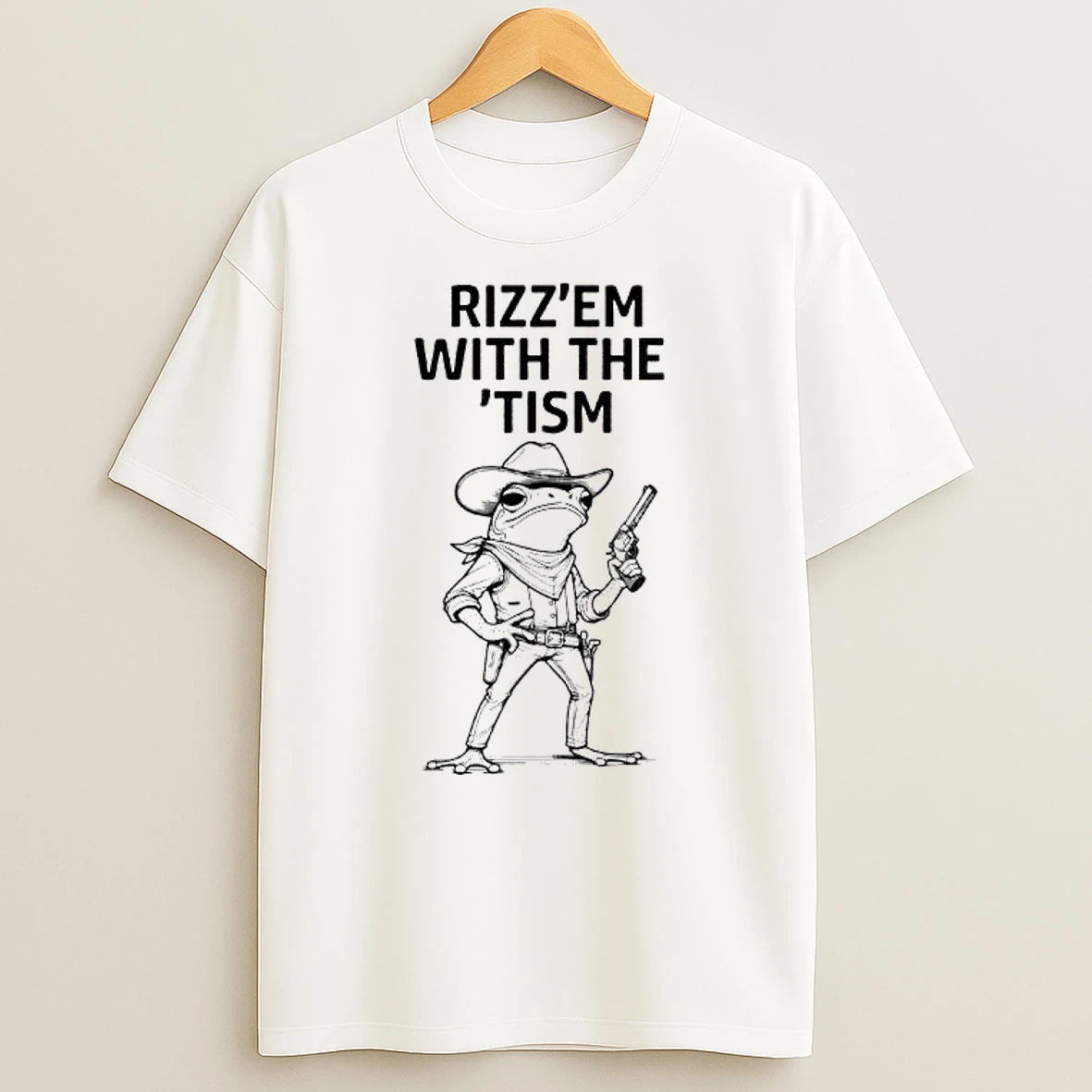 Rizz Em With The Tism Frog Cowboy Circle T Shirt