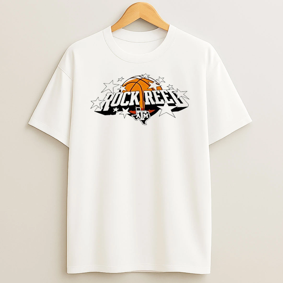 Rock Reed Texas Am Aggies Basketball Graphic T Shirt