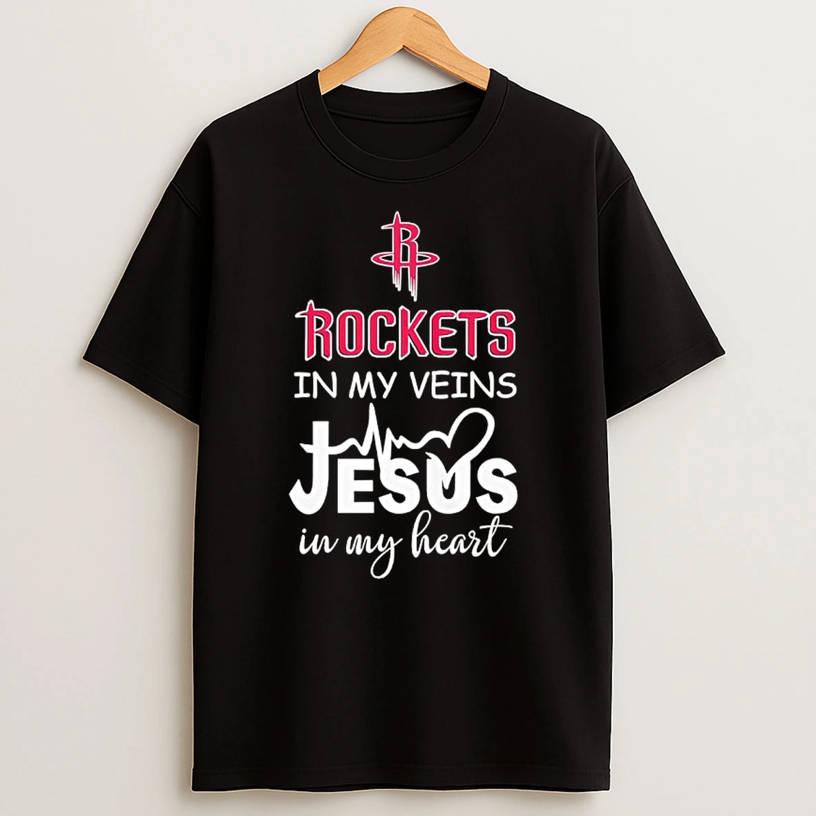Rockets In My Veins Jesus In My Heart Houston Rockets Graphic T Shirt