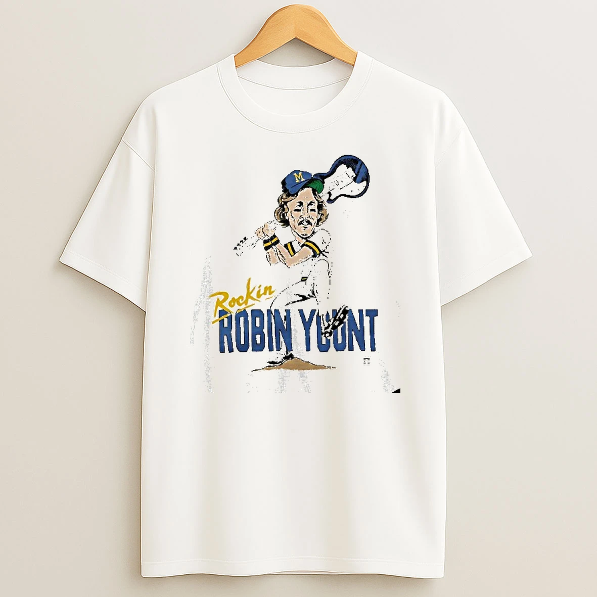 Rockin Robin Yount Milwaukee Brewers Superstar Caricature T Shirt