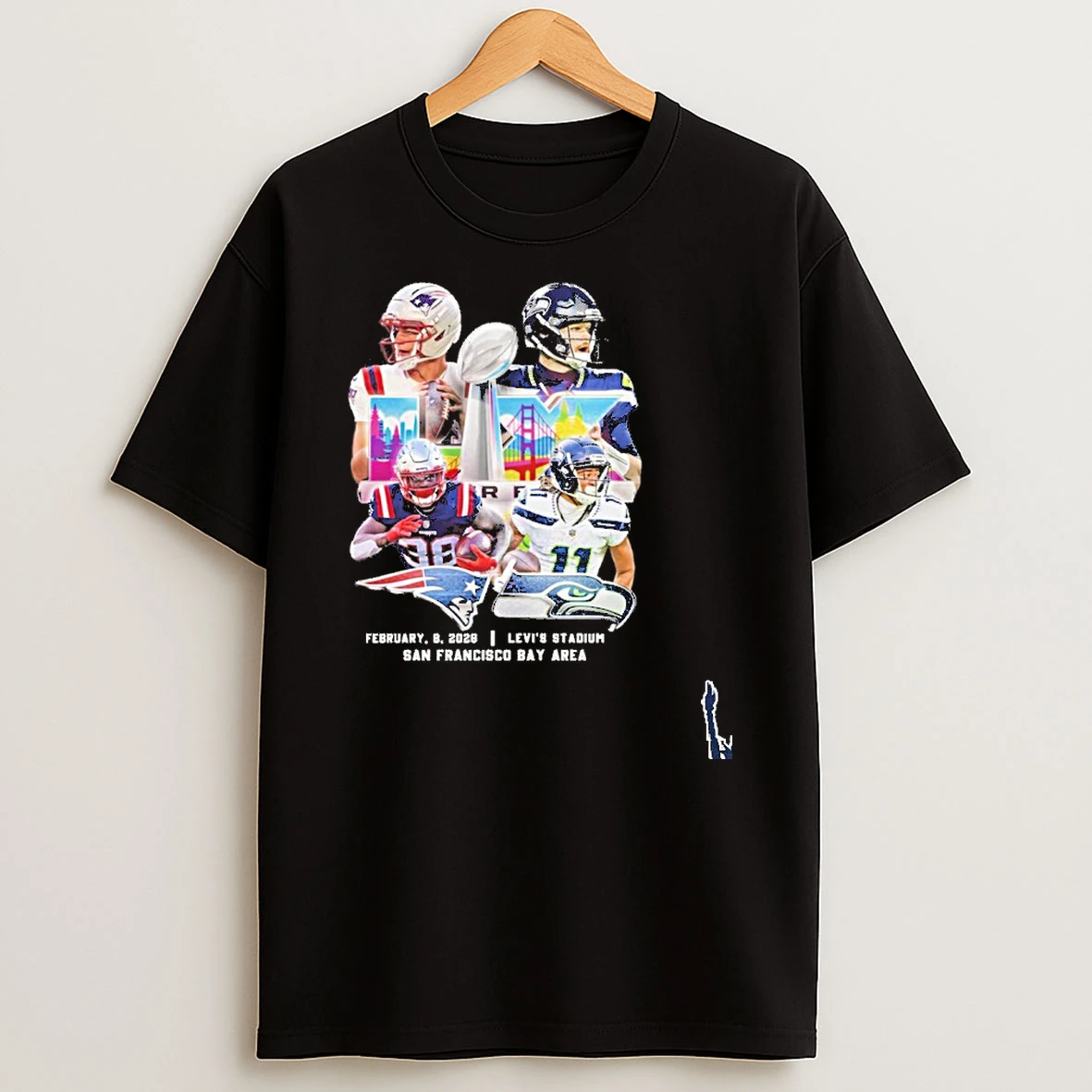 Sb 60 Ne Patriots Vs Seattle Seahawks February 8 2026 T Shirt
