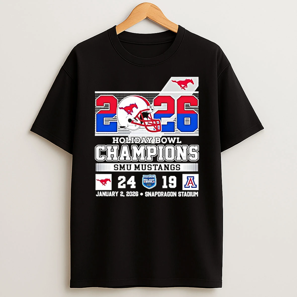 Smu Mustangs Beat Arizona Wildcats At Holiday Bowl Champions 2026 T Shirt