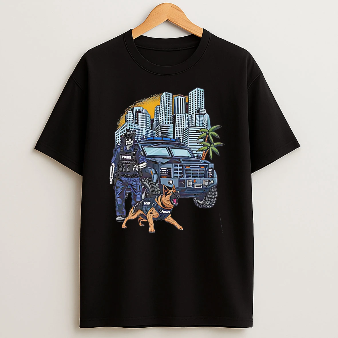 Swat City Police And Dog T Shirt