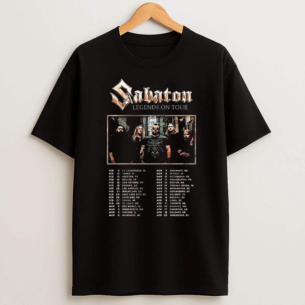 Sabaton Legends On Tour 2026 T Shirt