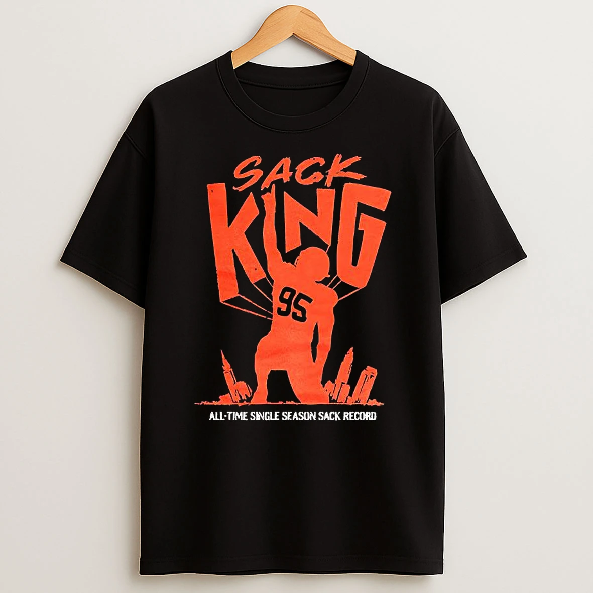 Sack King All Time Single Season Sack Record T Shirt
