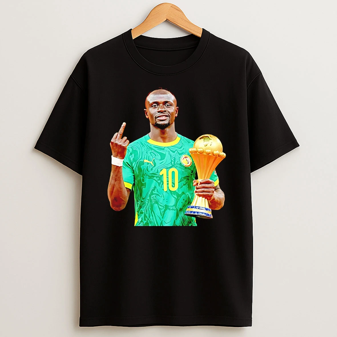 Sadio Mane Senegal 2026 Champions Middle Finger Trophy T Shirt