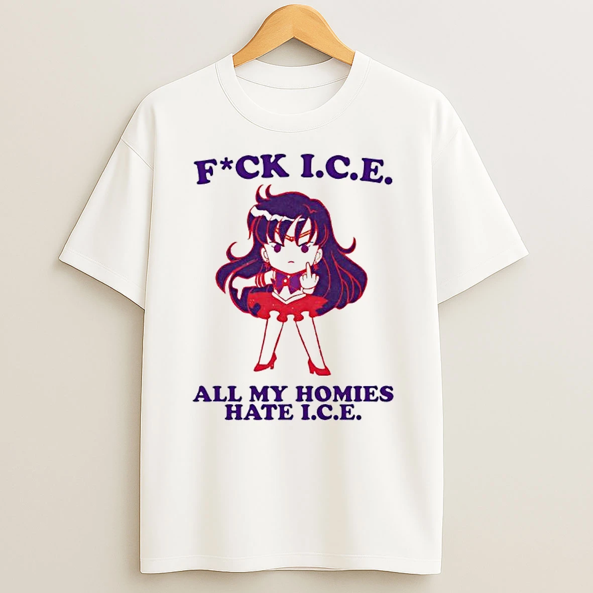 Sailor Mars Sailor Moon Series Fck I C E All My Homies Hate I C E T Shirt