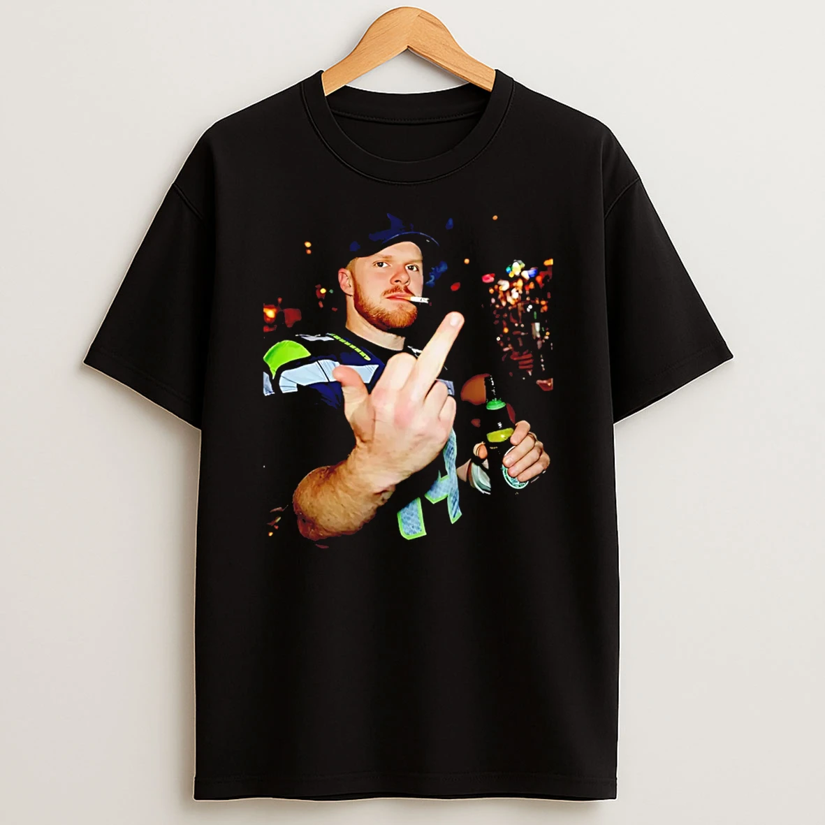 Sam Darnold Seattle Seahawks Champions Smoking Middle Finger T Shirt