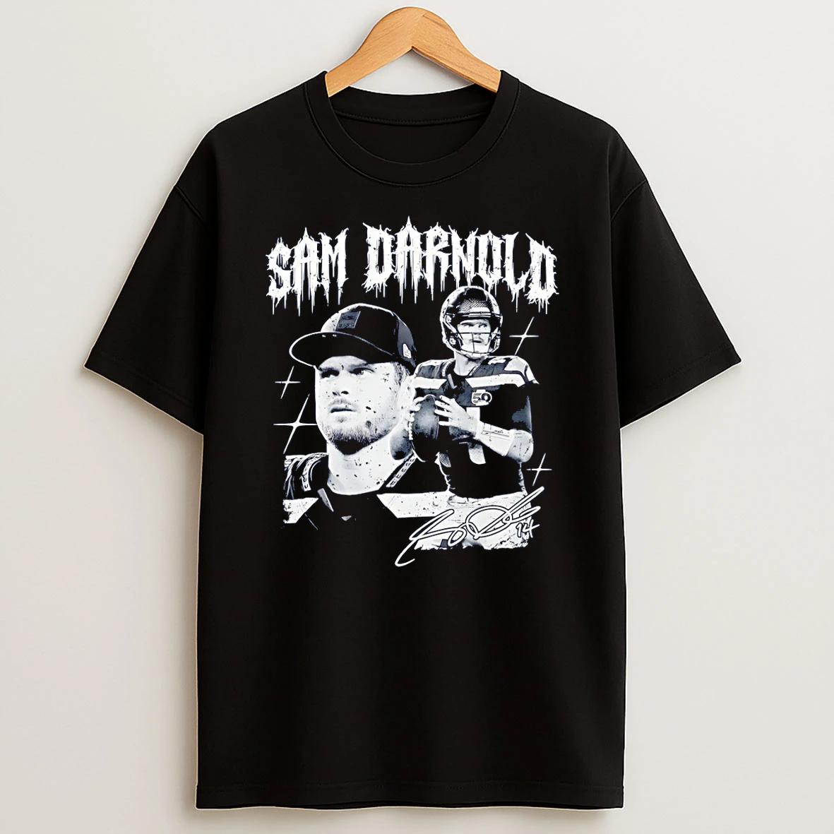 Sam Darnold Seattle Seahawks Football 2026 Lx Super Bowl Champions Signature T Shirt