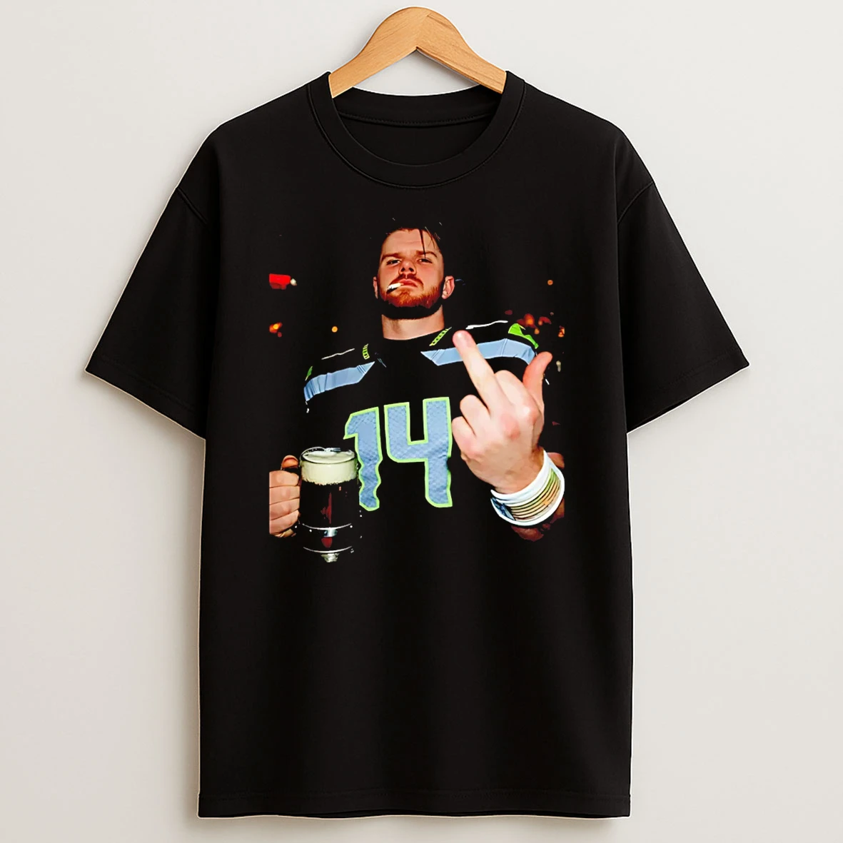 Sam Darnold Seattle Seahawks Smoking Middle Finger Champions T Shirt