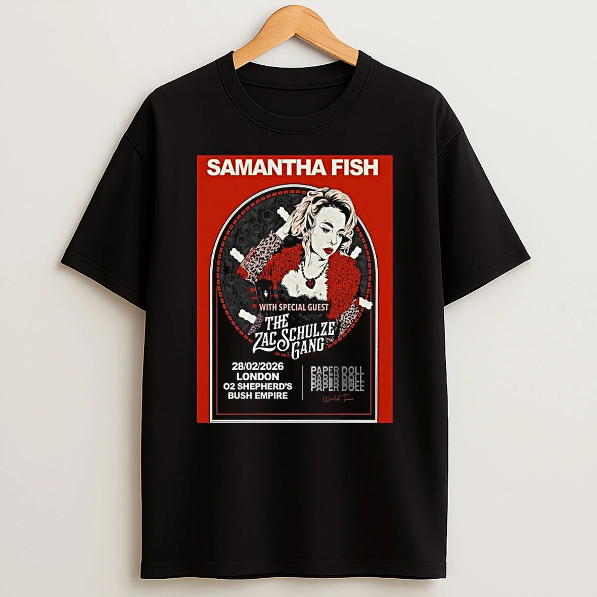 Samantha Fish Paper Doll World Tour London Feb 28 2026 T Shirt