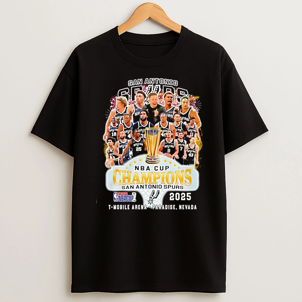 San Antonio Spurs 2025 Nba Cup Champions All Team T Shirt
