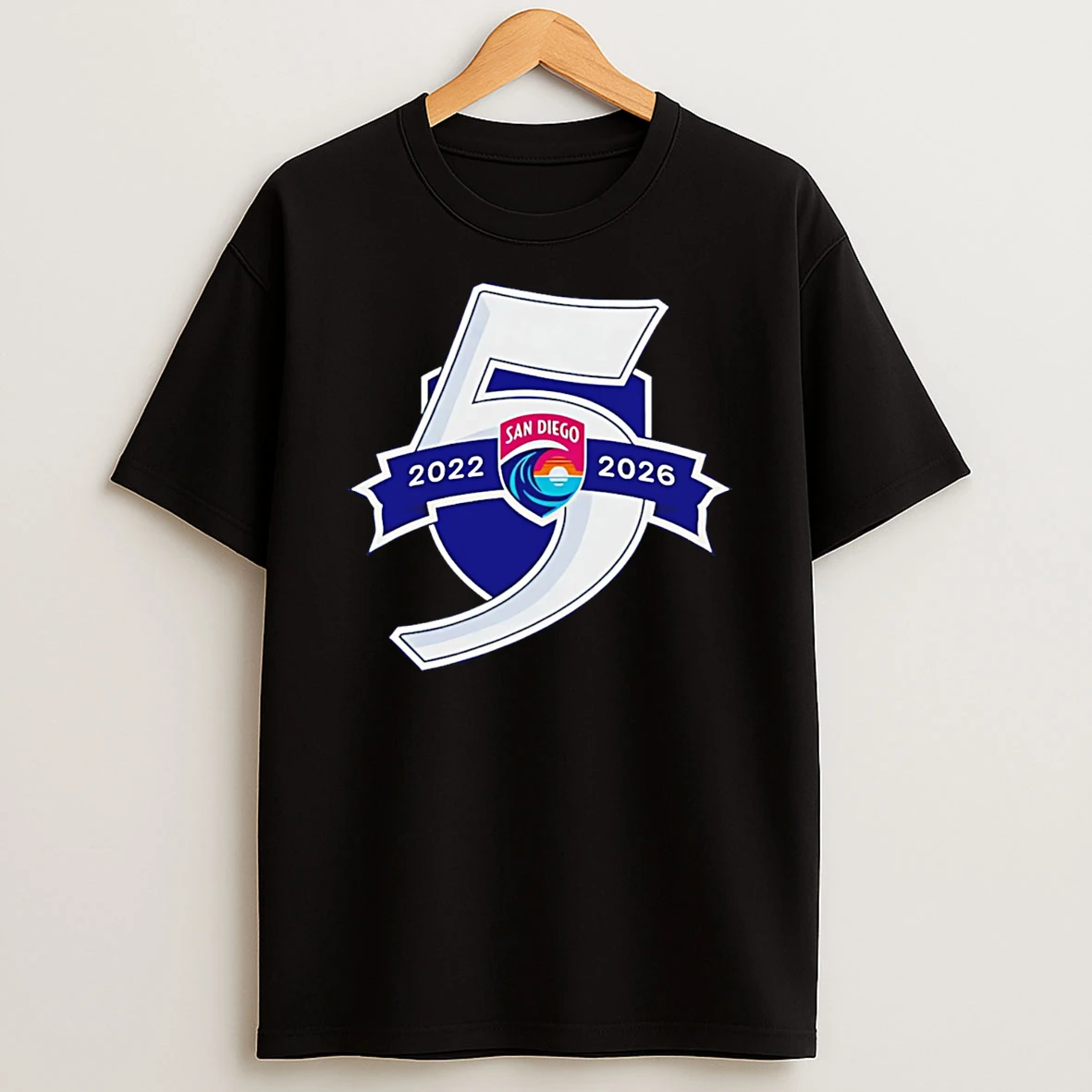 San Diego Wave Fc 5 Seasons Logo T Shirt