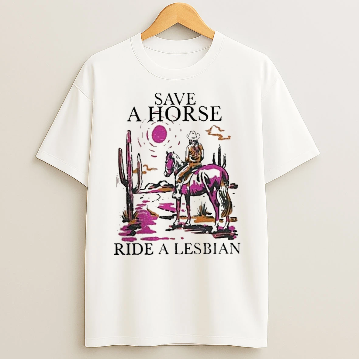 Save A Horse Ride A Lesbian Tour T Shirt