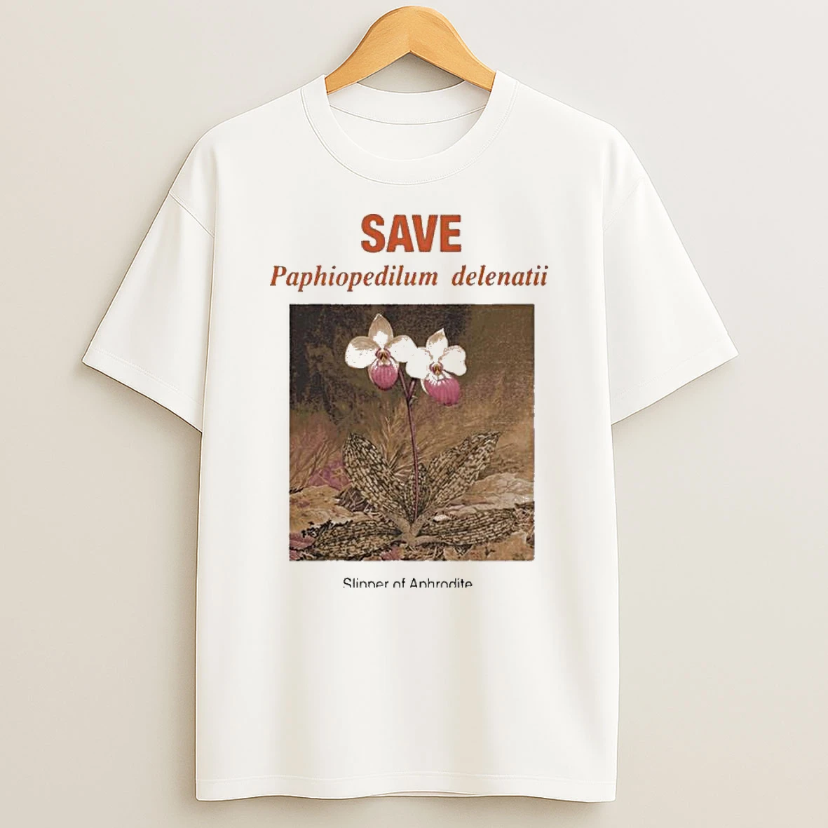 Save Paphiopedilum Delenatii Slipper Of Aphrodite Rare Scented Orchid T Shirt