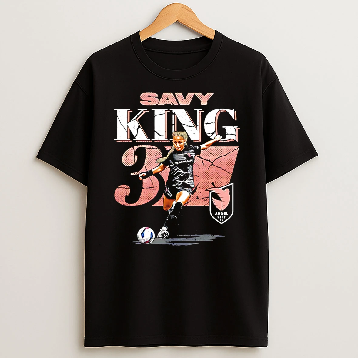 Savy King Angel City Fc Cracked Number T Shirt
