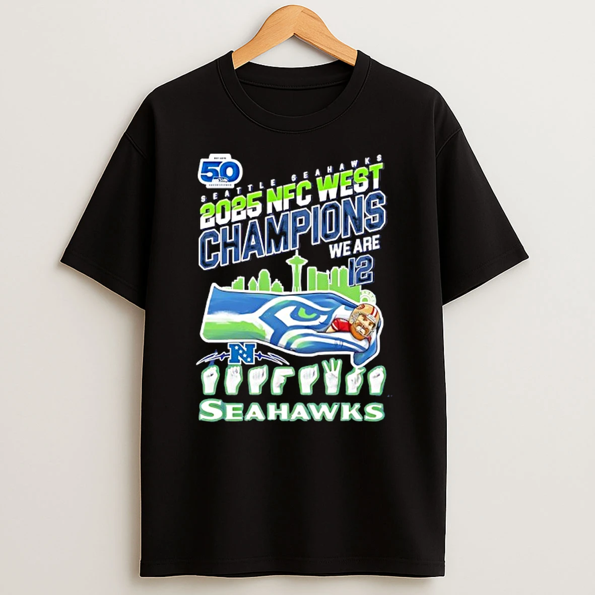 Seseattle Seahawks 2025 Nfc West Champions We Are 12 T Shirt