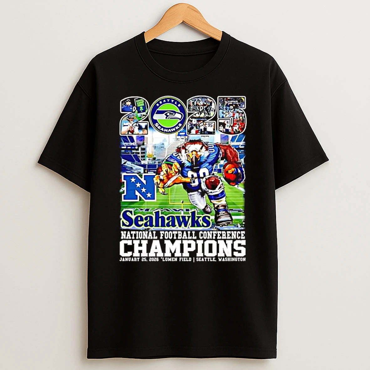 Seahawks National Football Conference Champions Jan 25th 2026 Lumen Field Seattle Washington T Shirt