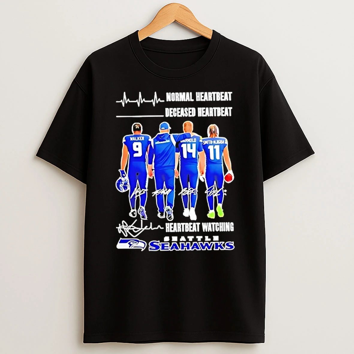 Seahawks Normal Heartbeat Deceased Heartbeat Signatures T Shirt