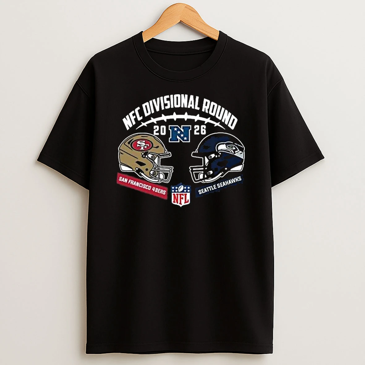 Seahawks Vs 49ers 2025 26 Nfc Divisional Round Duel Helmet T Shirt