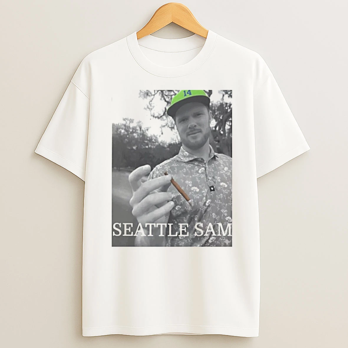 Seattle Sam Football Photo Darnold Qb Graphic Smoking Sam T Shirt