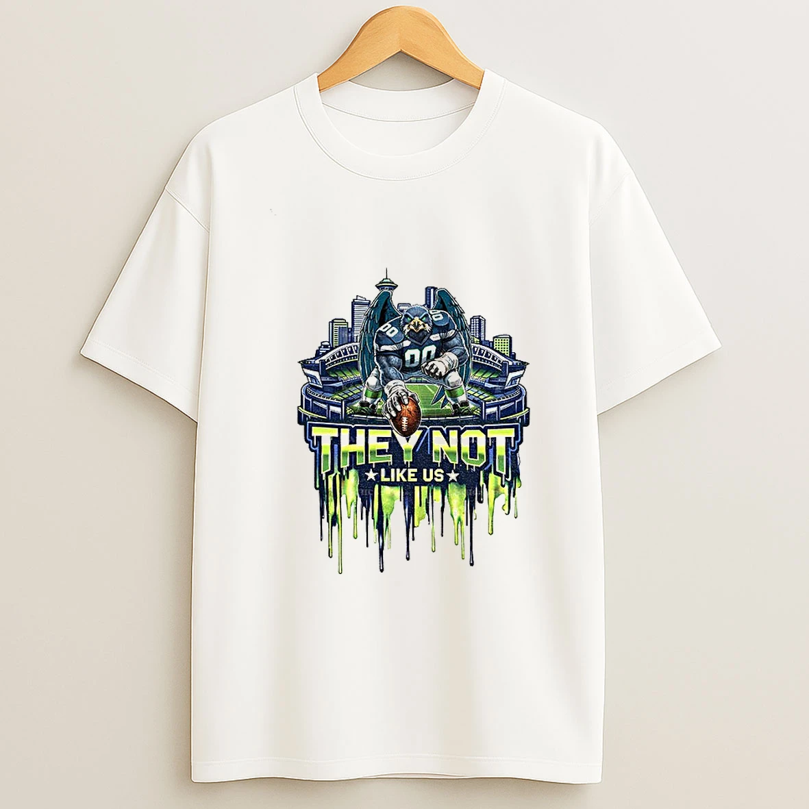 Seattle Seahawk Football Mascot They Not Like Us Lix Super Bowl 2026 T Shirt