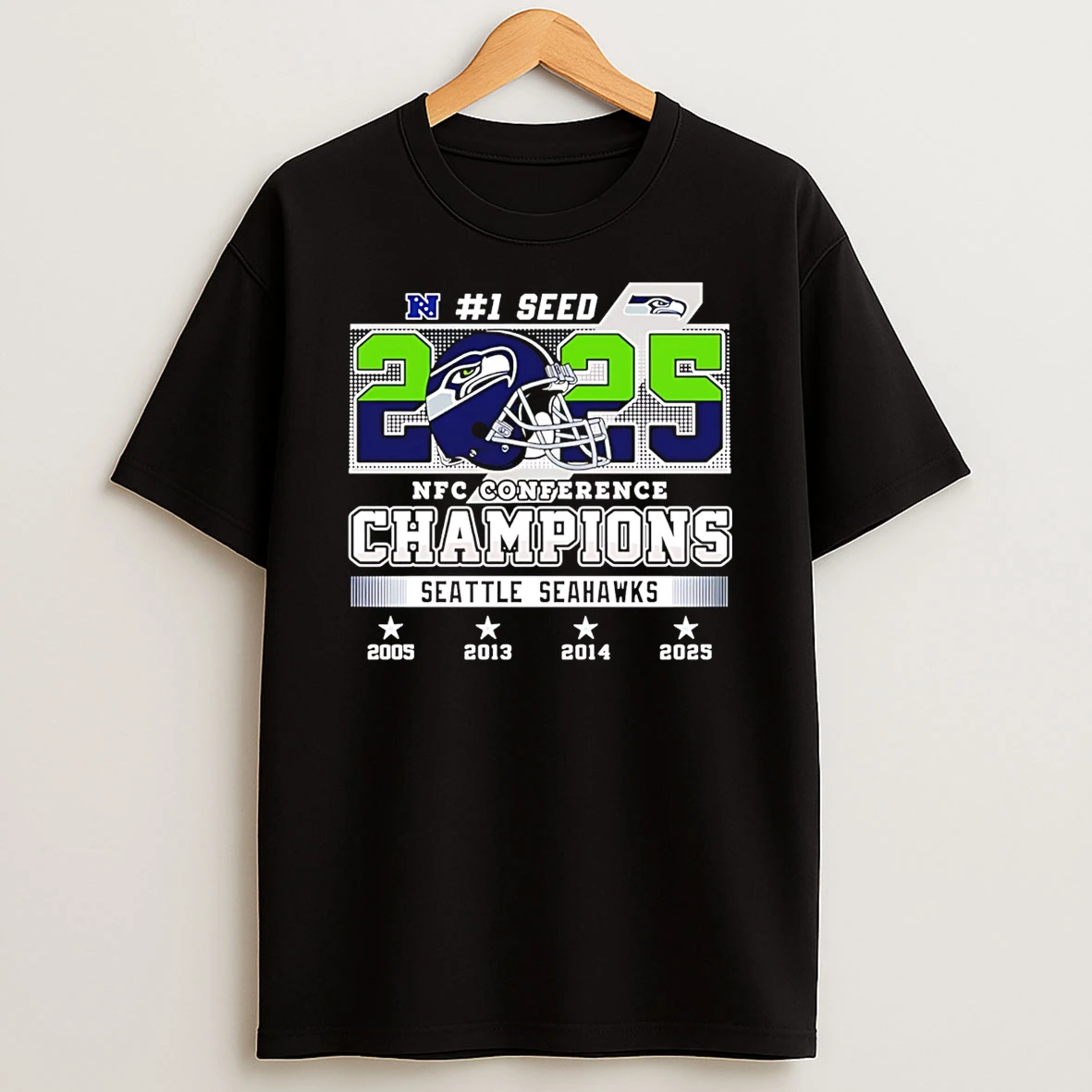 Seattle Seahawks 2025 Nfc Champions 4 Time T Shirt