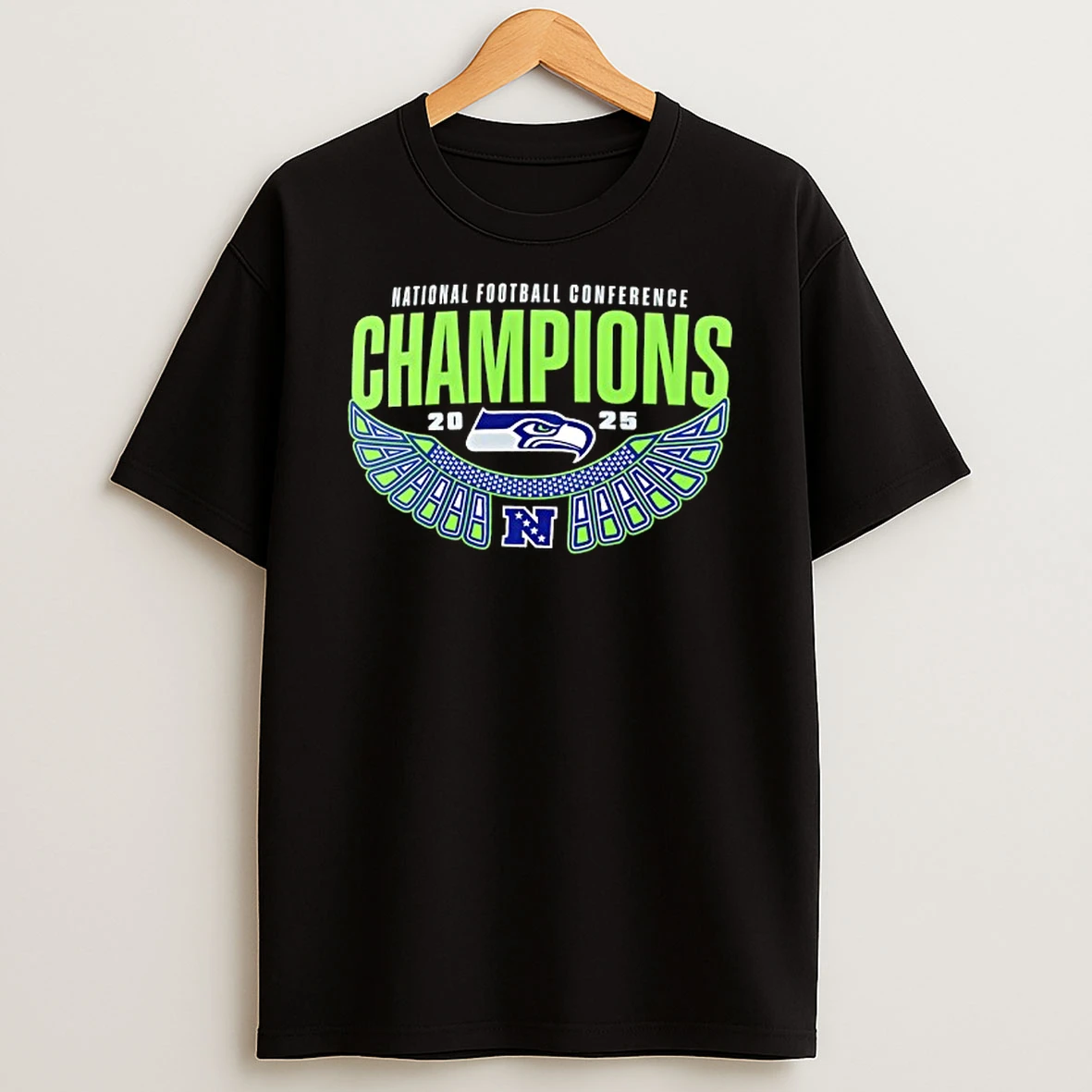 Seattle Seahawks 2025 Nfc Champions Hometown Wings T Shirt