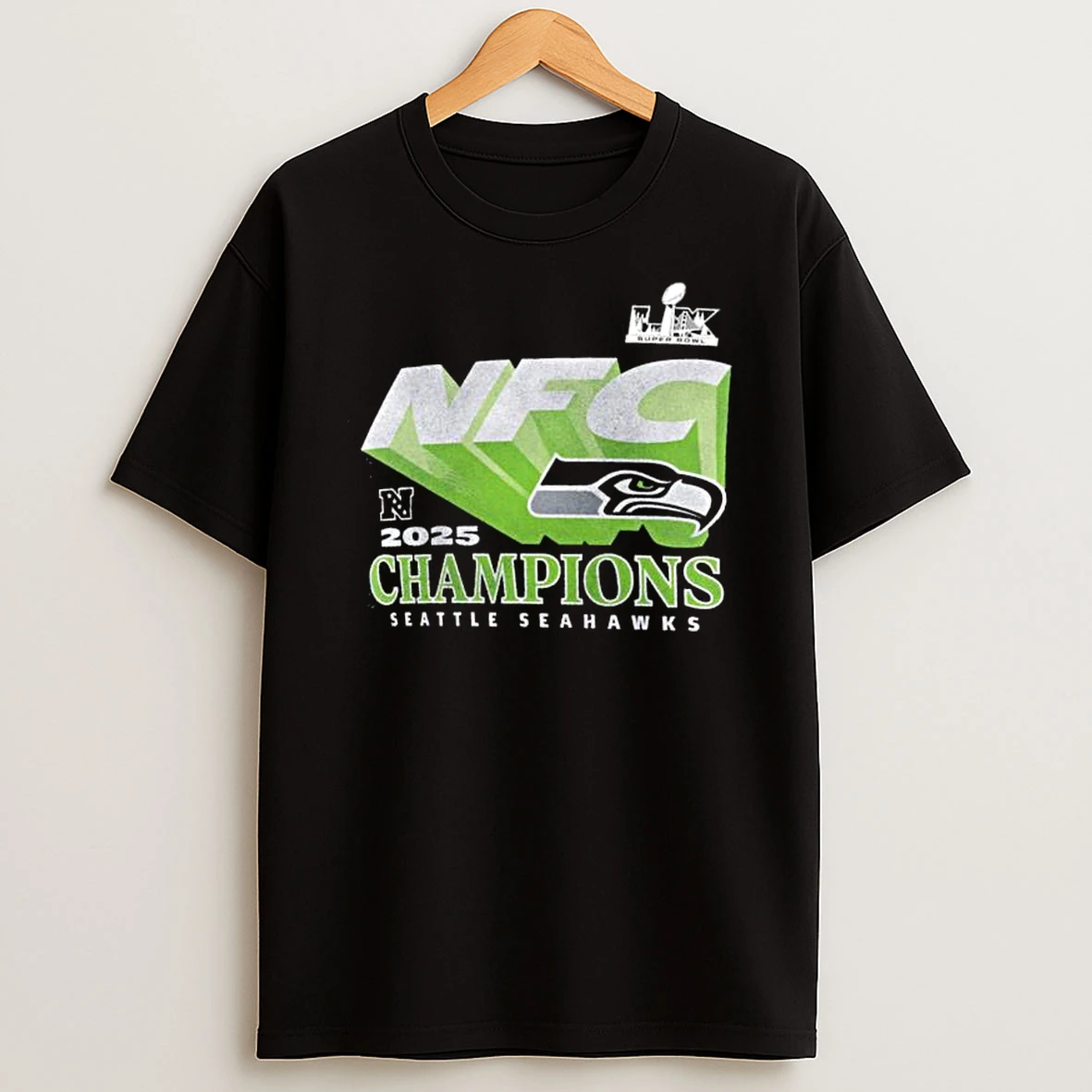 Seattle Seahawks 2025 Nfc Champions Quick Pass Tri Blend T Shirt