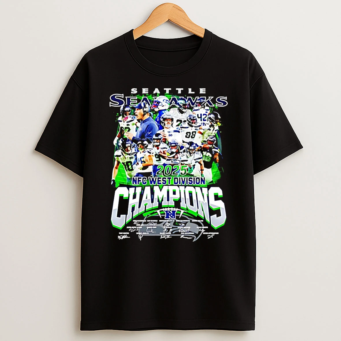 Seattle Seahawks 2025 Nfc West Division Champions All Team T Shirt