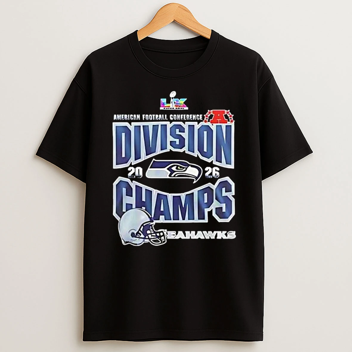 Seattle Seahawks 2026 American Football Conference Division Champions Logo T Shirt