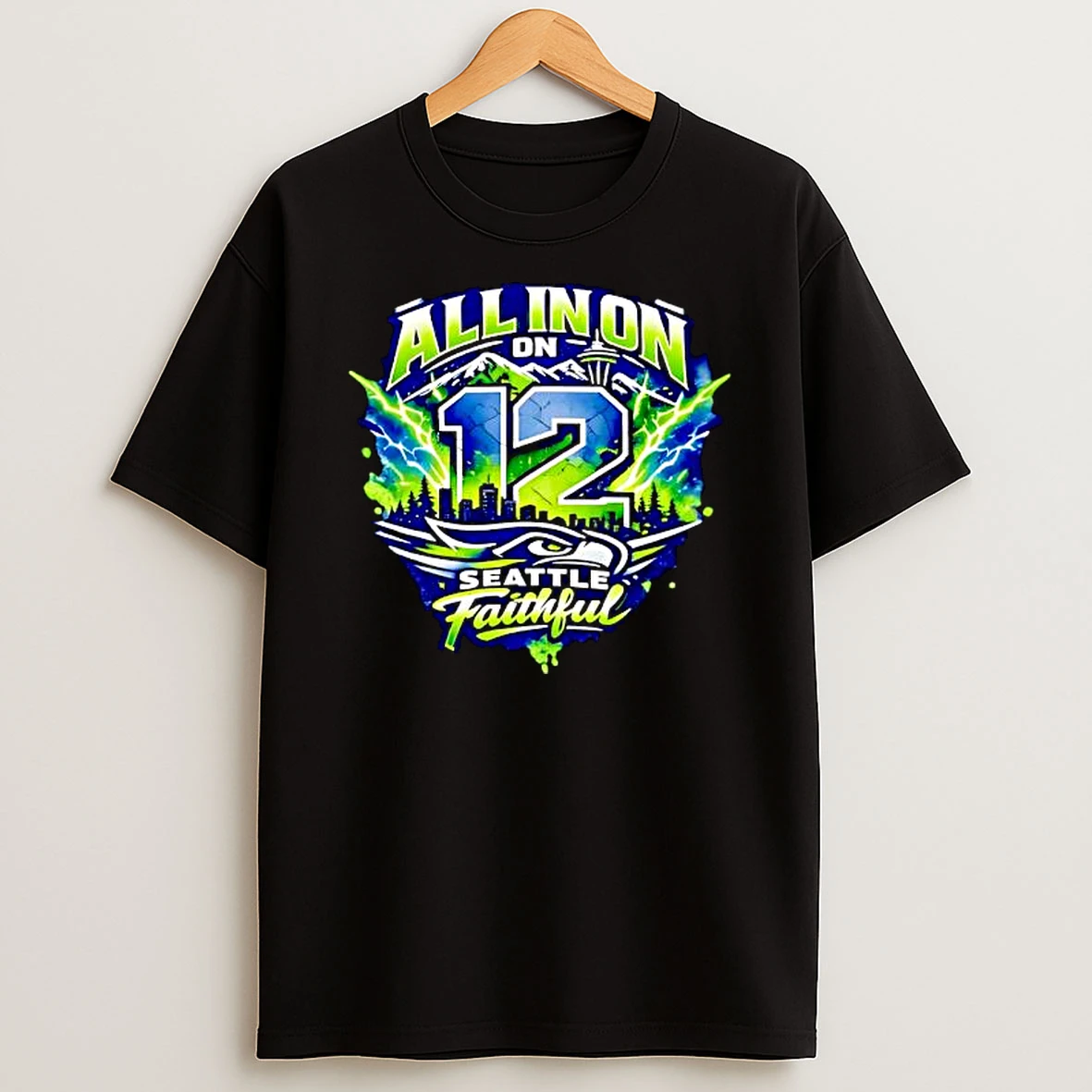 Seattle Seahawks Football 2026 Champion All In On 12 Seattle Faithful T Shirt
