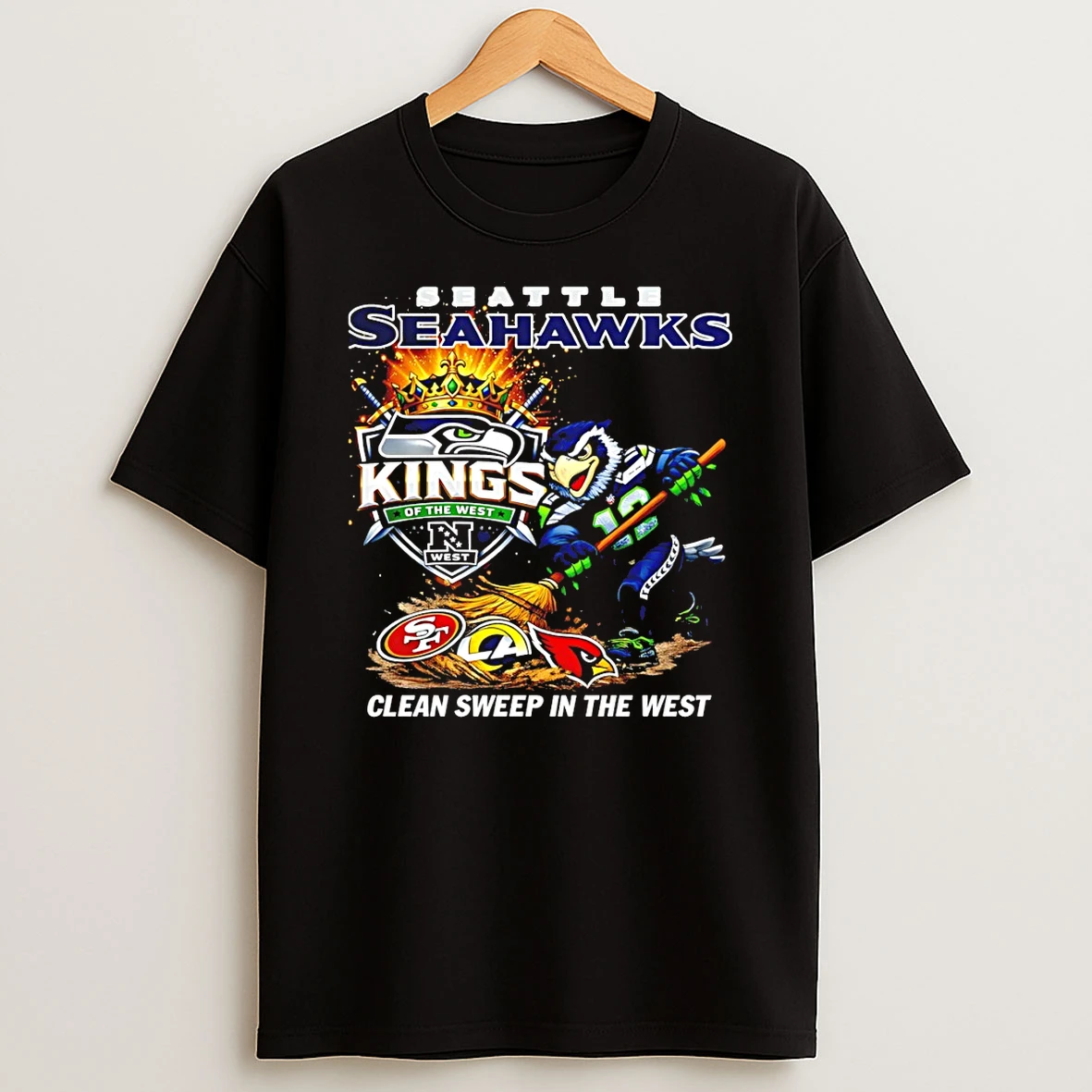 Seattle Seahawks Football Nfc Clean Sweep In The West King Of The West T Shirt