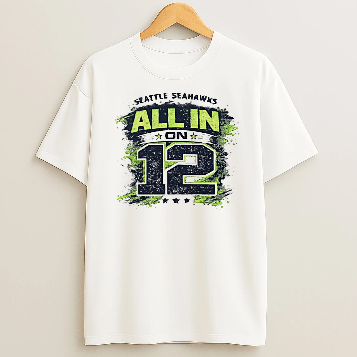 Seattle Seahawks Football All In On 12 Lx Super Bowl Champions 2025 Game Day T Shirt