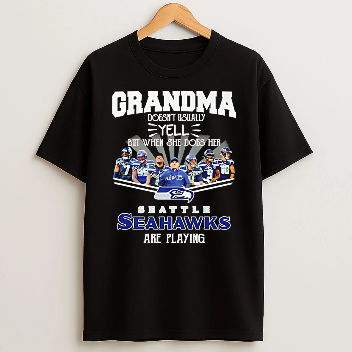 Seattle Seahawks Grandma Doesnt Usually Yell But When She Does Her Seattle Seahawks Are Playing T Shirt