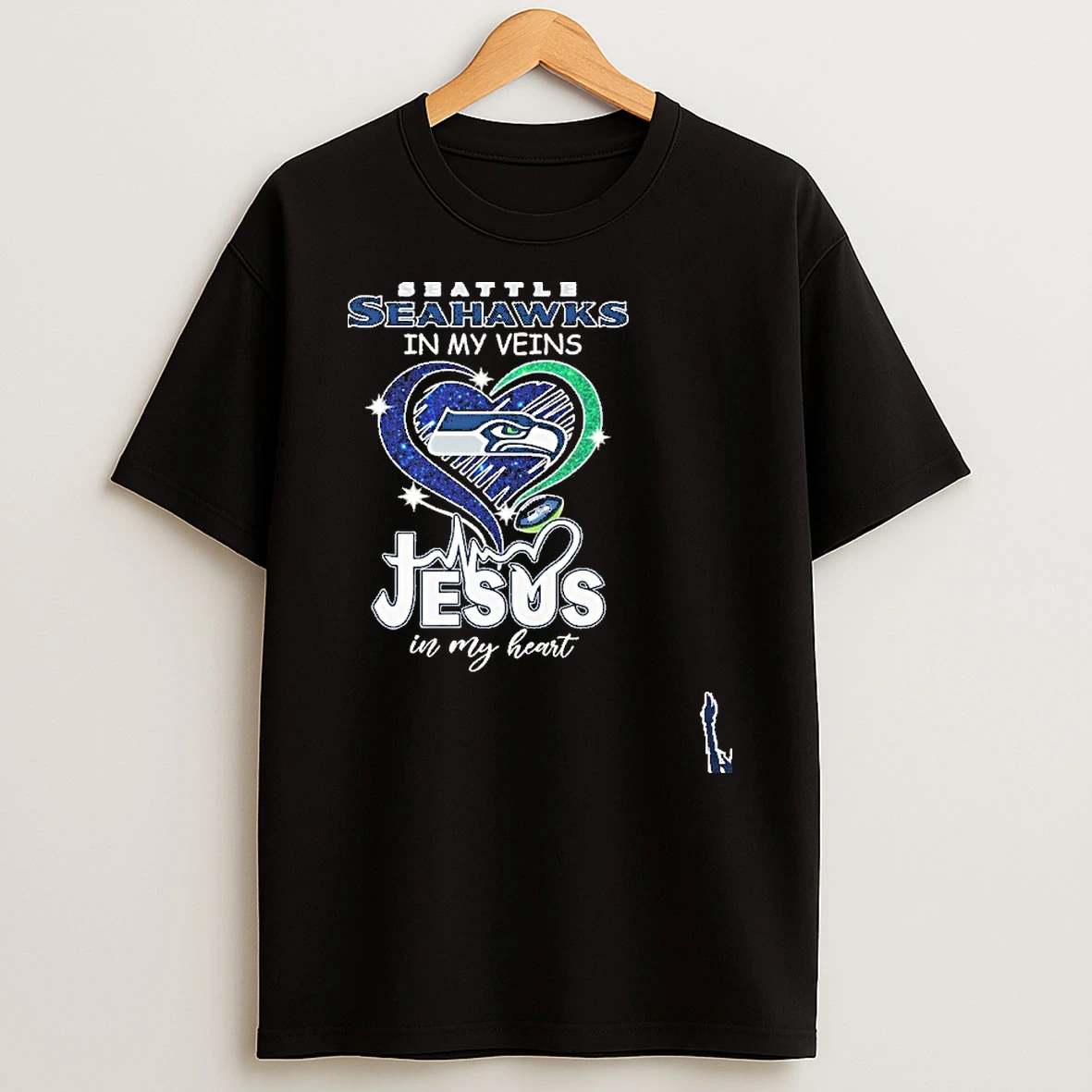 Seattle Seahawks In My Veins Jesus In My Heart 2026 Playoffs T Shirt