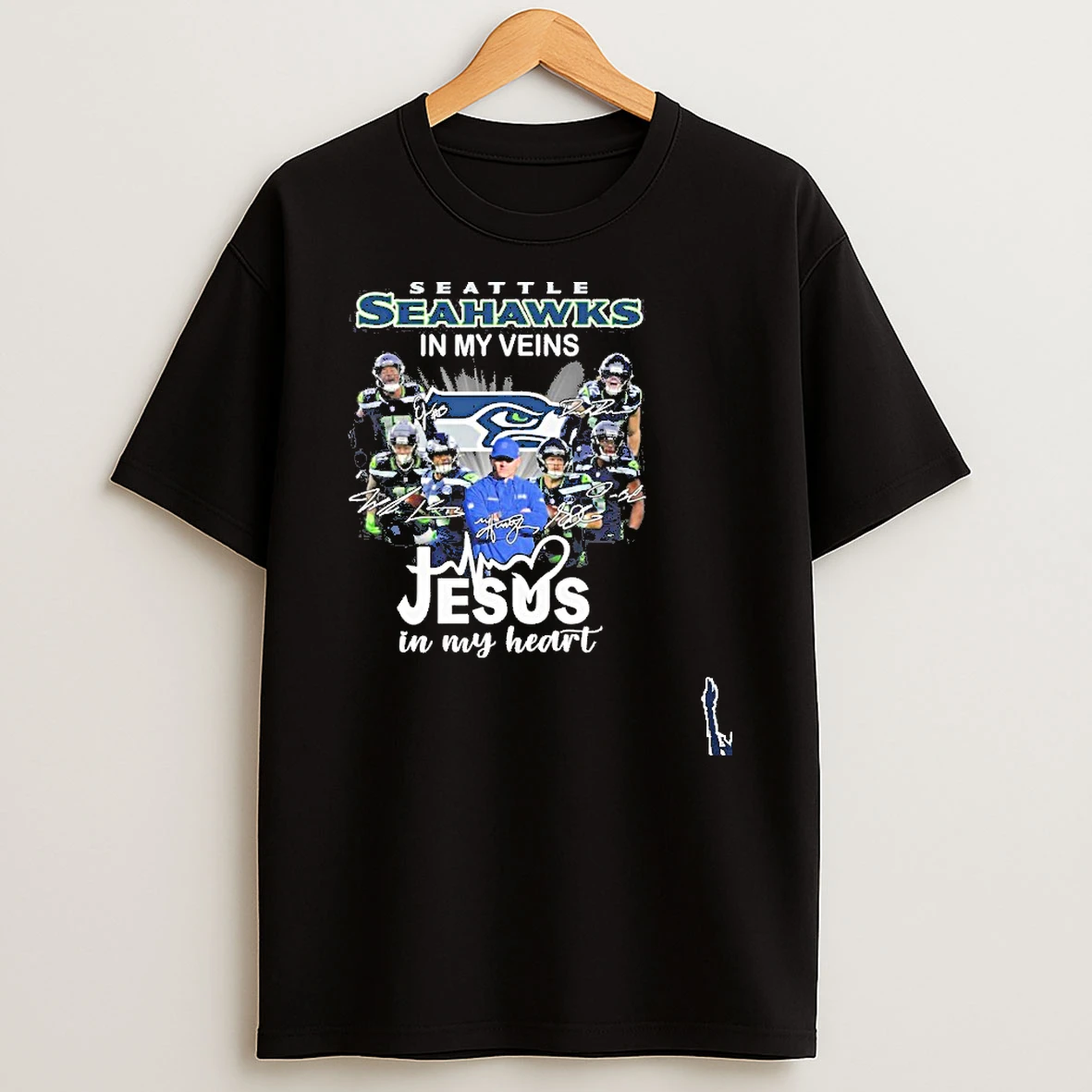 Seattle Seahawks In My Veins Jesus In My Heart Super Bowl Lx T Shirt