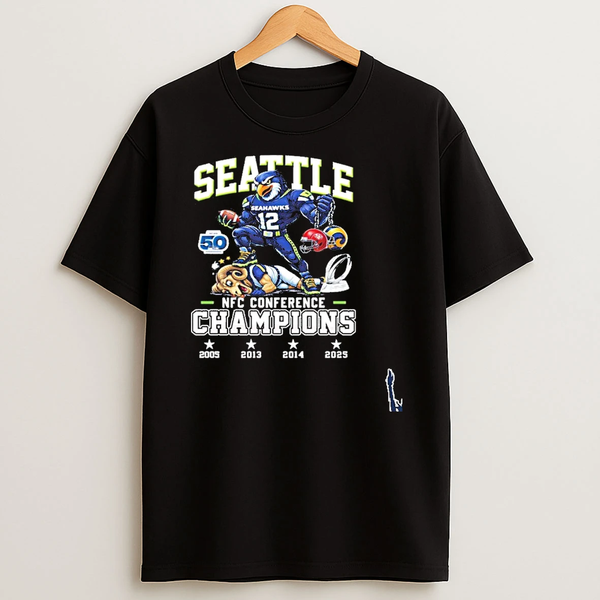 Seattle Seahawks Mascot Beat Rams Nfc Conference Champions T Shirt