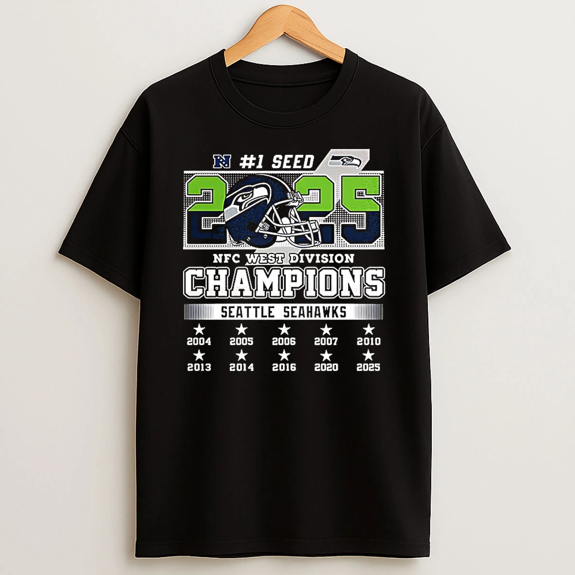 Seattle Seahawks Nfc West Champions 2025 2026 Seed 1 Helmet Logo T Shirt