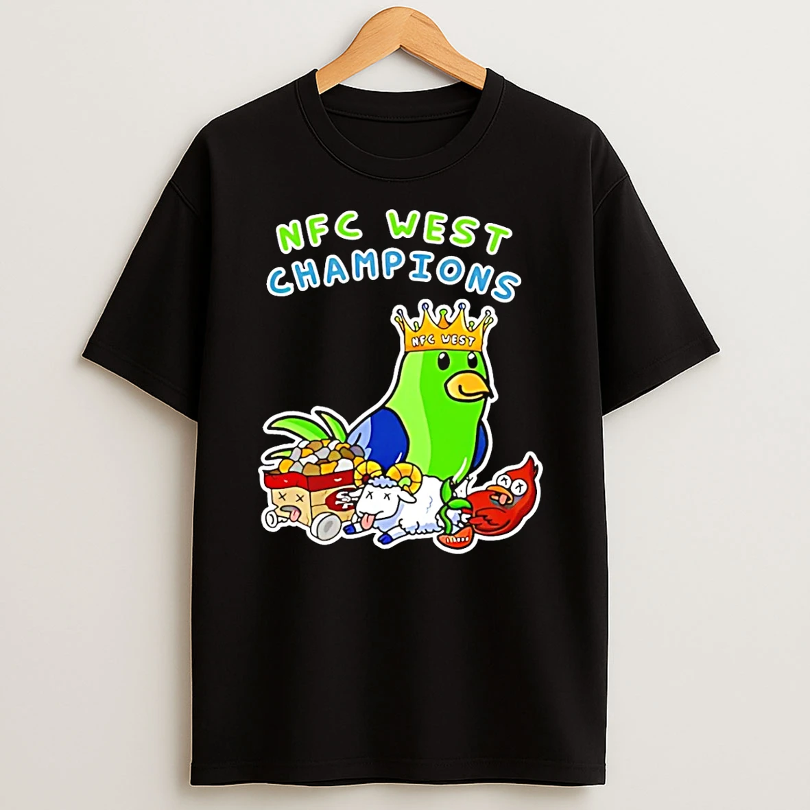 Seattle Seahawks Nfc West Champions Hawks The King 2025 Paint T Shirt