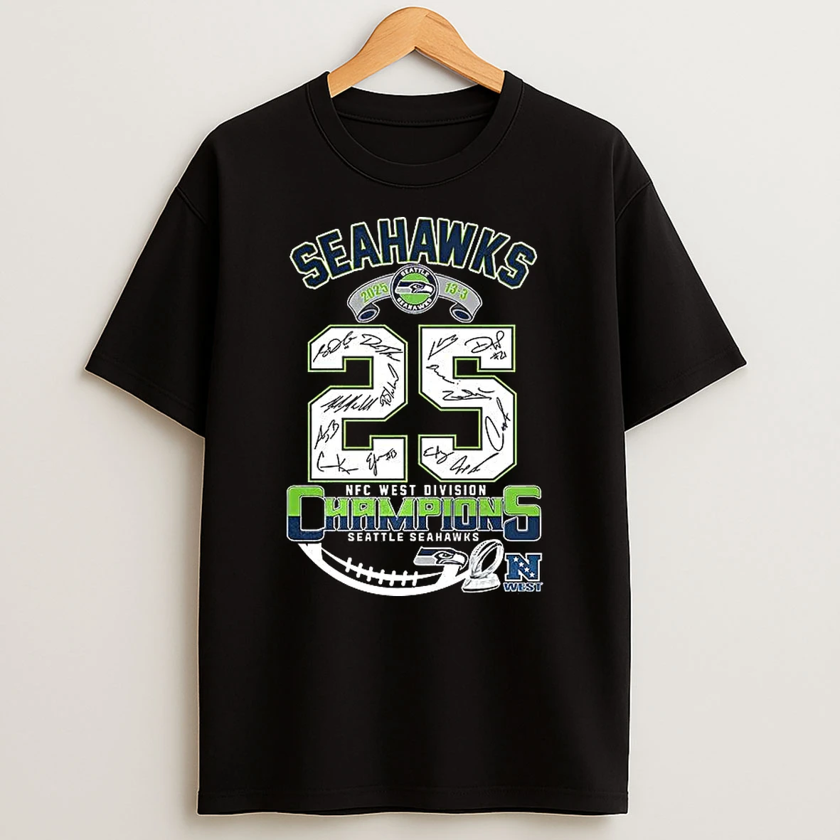 Seattle Seahawks Nfc West Division Champions Super Bowl Lix Signature T Shirt