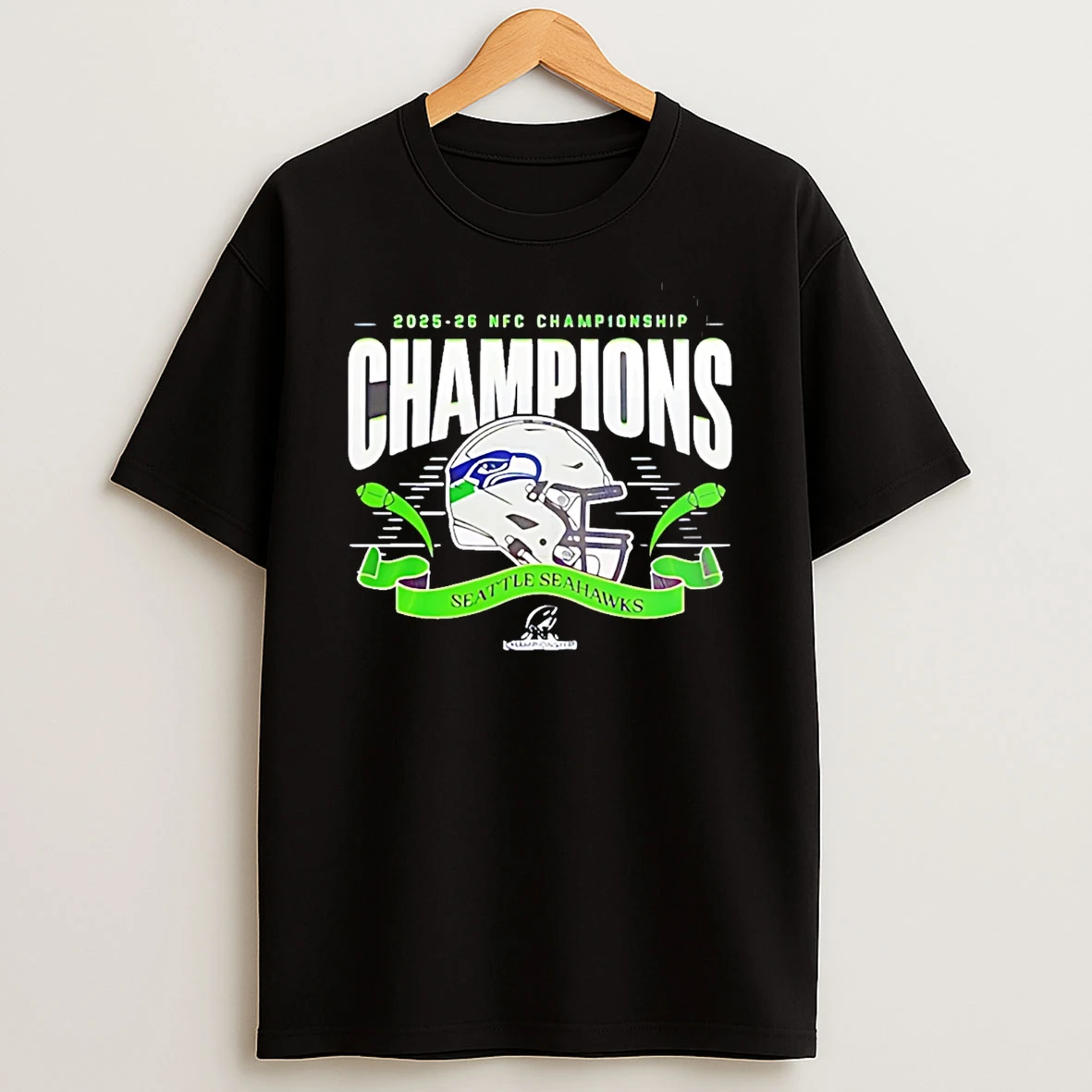 Seattle Seahawks Nfl 2025 National Football Conference Champions Helmet T Shirt