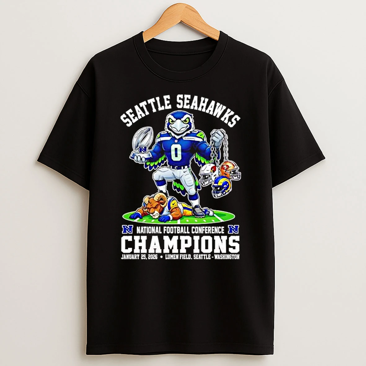 Seattle Seahawks National Football Conference Champions Jan 25th 2026 Lumen Field T Shirt
