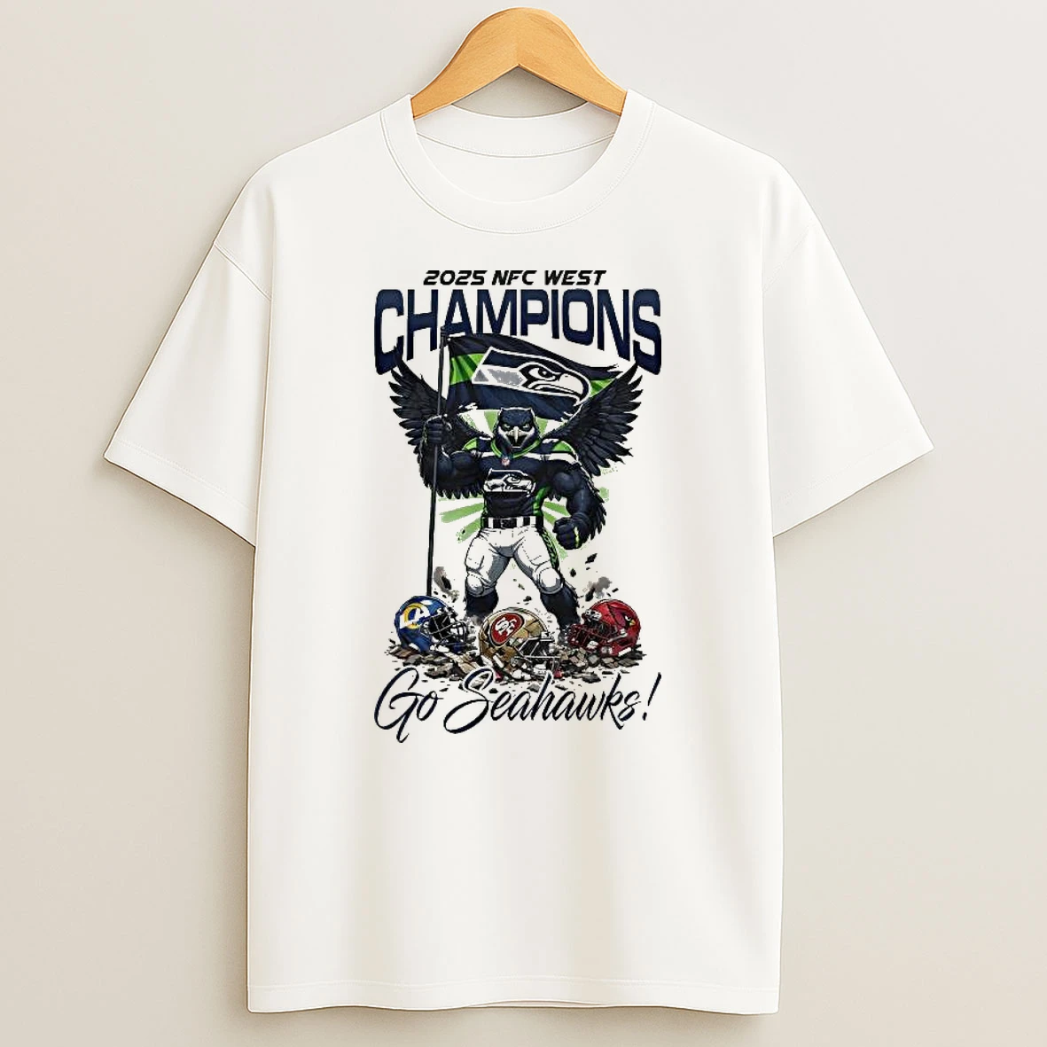Seattle Seahawks Nfl Nfc West Champions Super Bowl Mascot Go Seahawks 2026 T Shirt