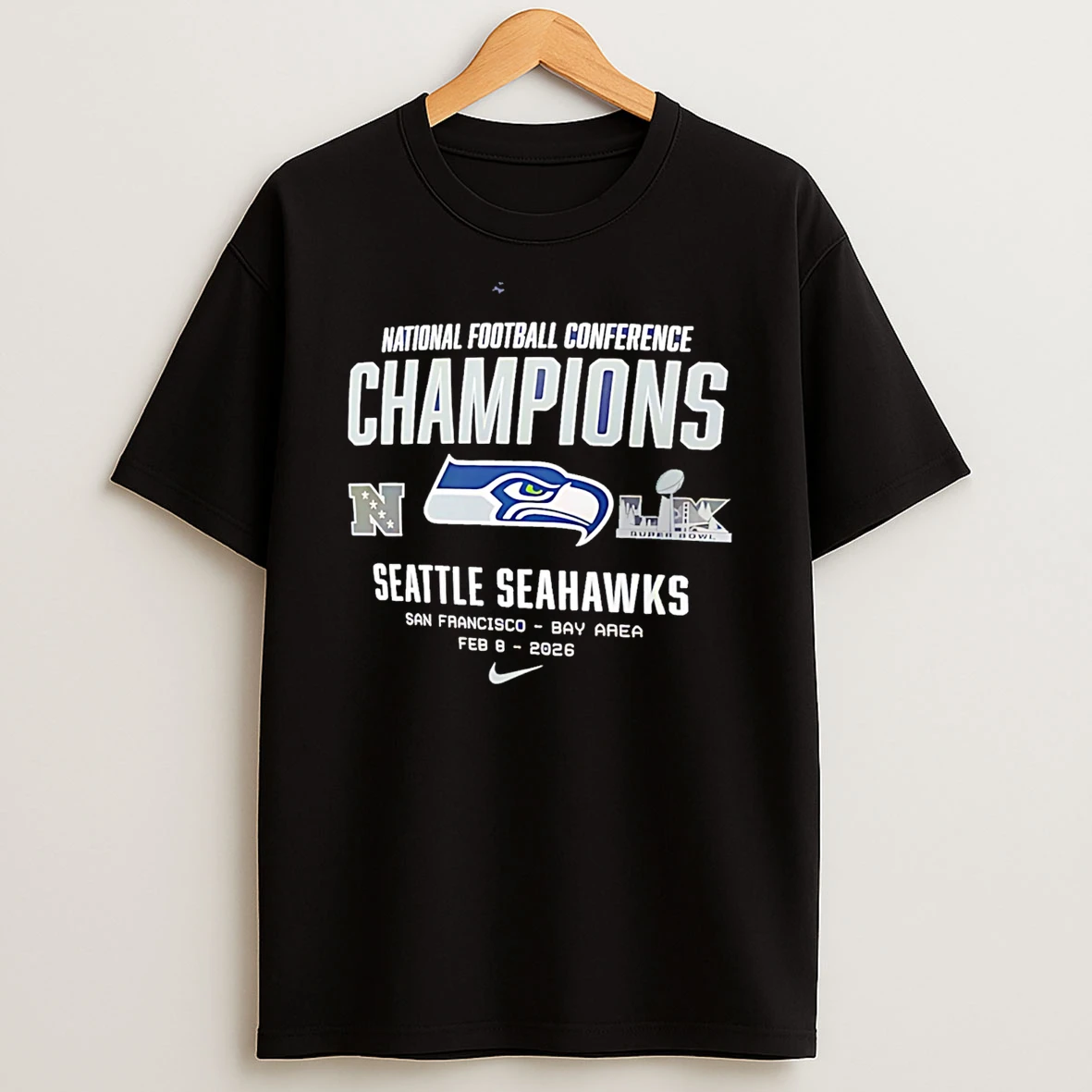Seattle Seahawks Nike 2025 Nfc Champions Team Nation T Shirt