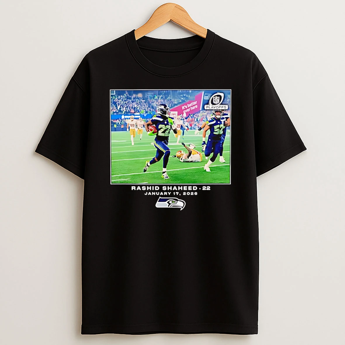 Seattle Seahawks Rashid Shaheed Nfl Flash Features T Shirt