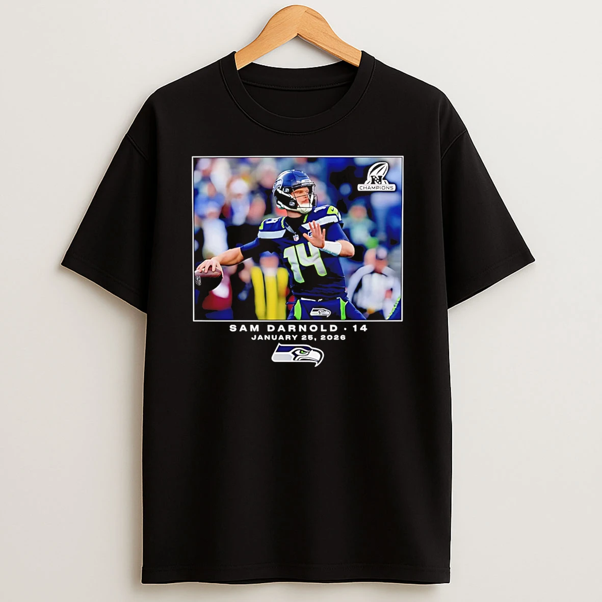 Seattle Seahawks Sam Darnold Nfl Flash Features Week 21 2026 T Shirt