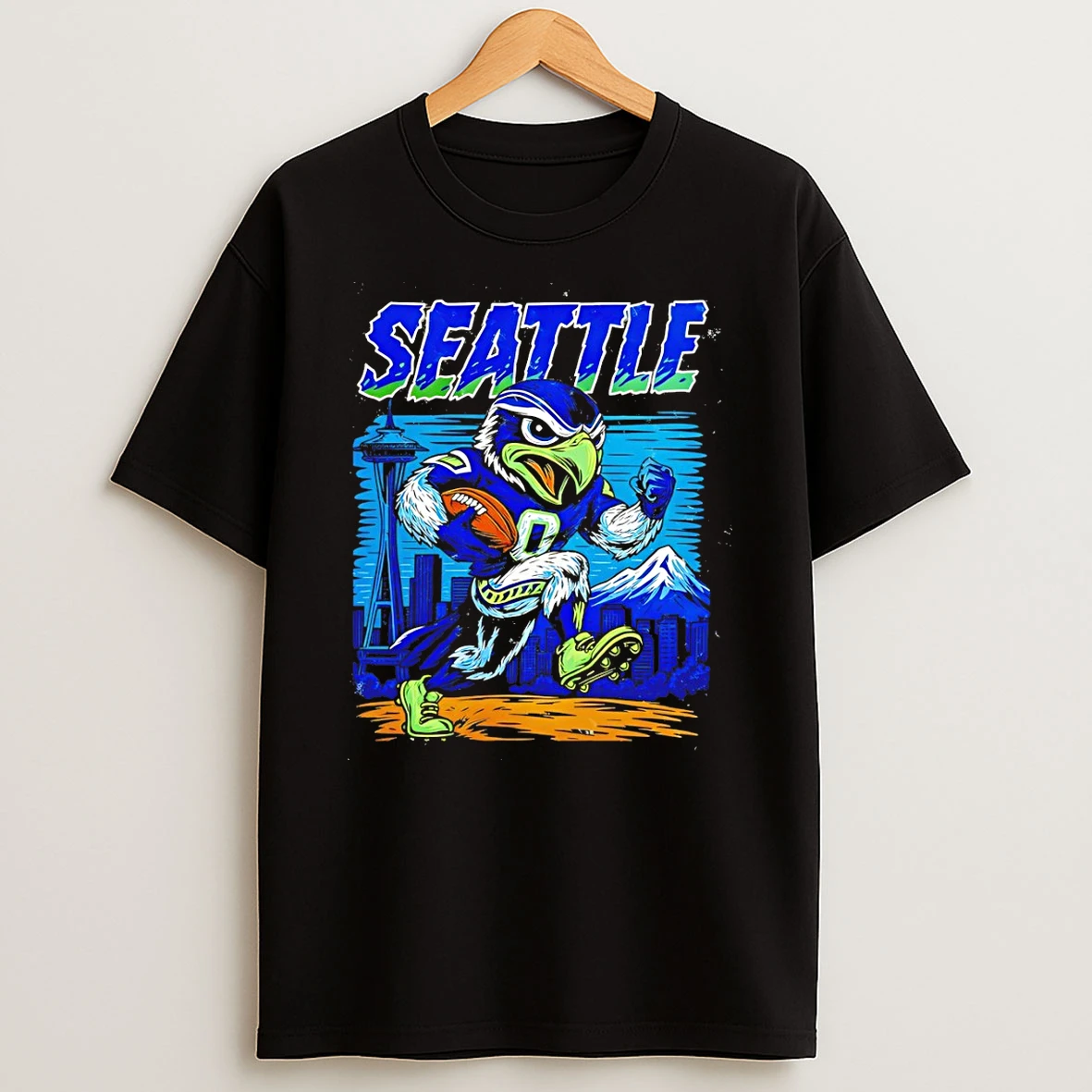 Seattle Seahawks Seattle Football Mascot Art T Shirt