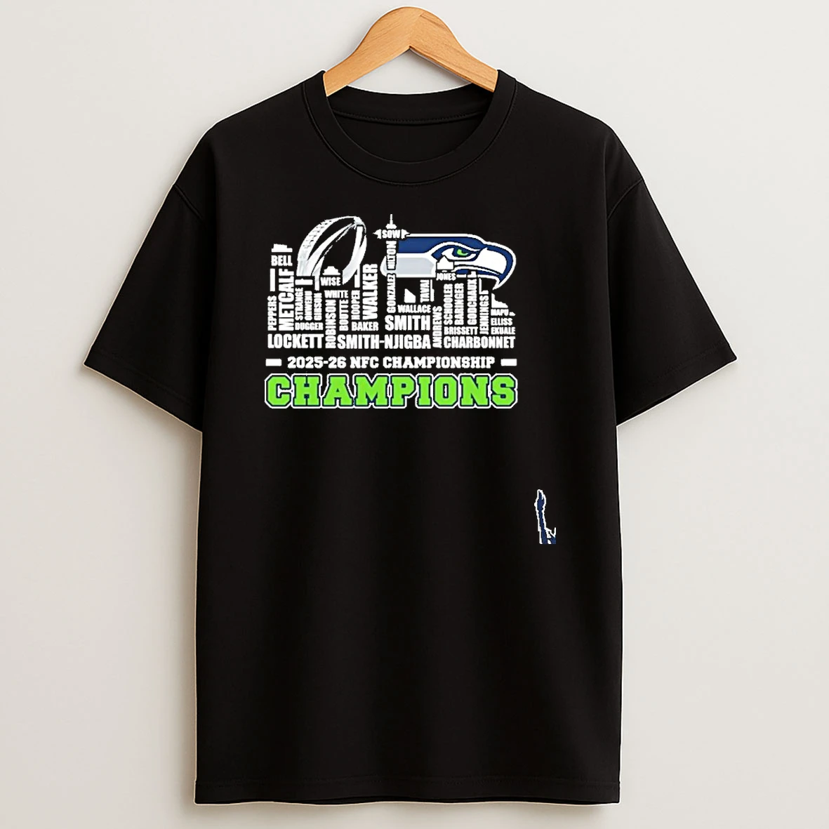 Seattle Seahawks Skyline Player Name Nfc Champions T Shirt